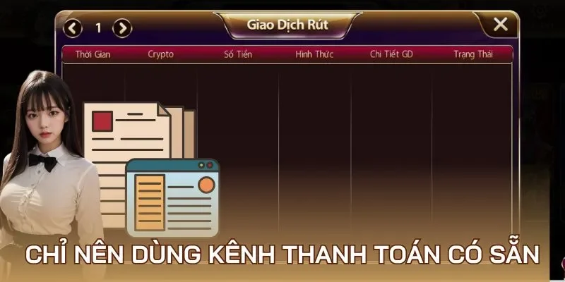 Chỉ nên dùng kênh thanh toán có sẵn